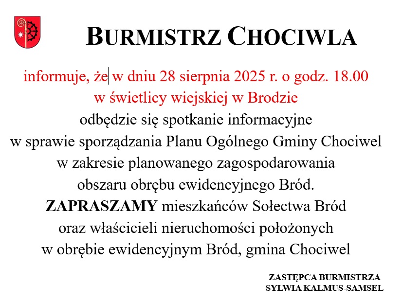 Plan Ogólny Gminy Chociwel - spotkanie w miejscowości Bród